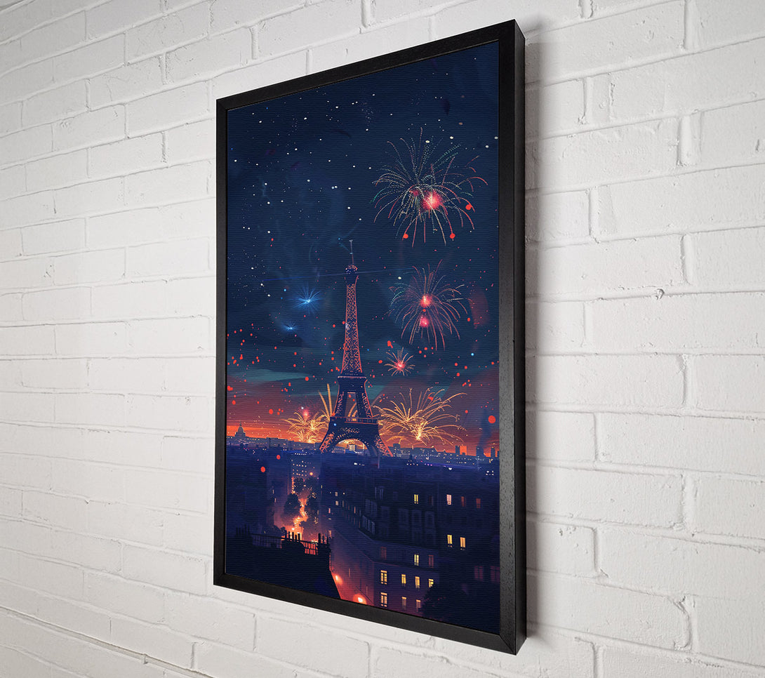  A Canvas Print of Red Sky Paris Night Canvas Print