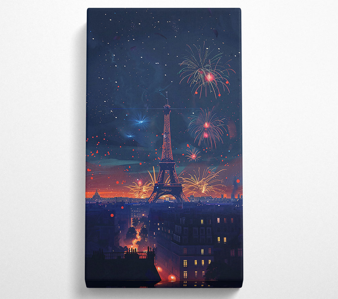  A Canvas Print of Red Sky Paris Night Canvas Print