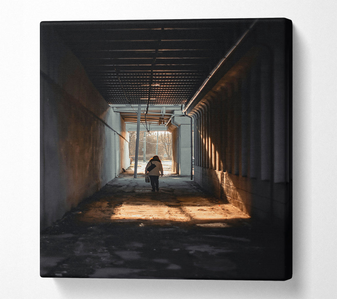  A Canvas Print of Golden Light Alleyway Canvas Wall Art