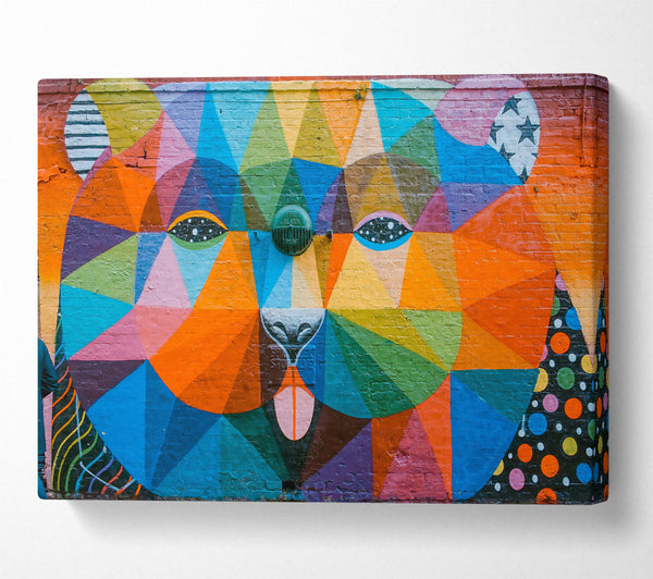 A Canvas Print of Orange Geometric Face Canvas Art