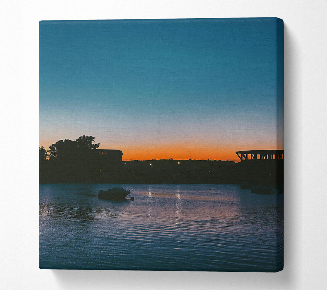  A Canvas Print of Orange Water Reflection Canvas Print