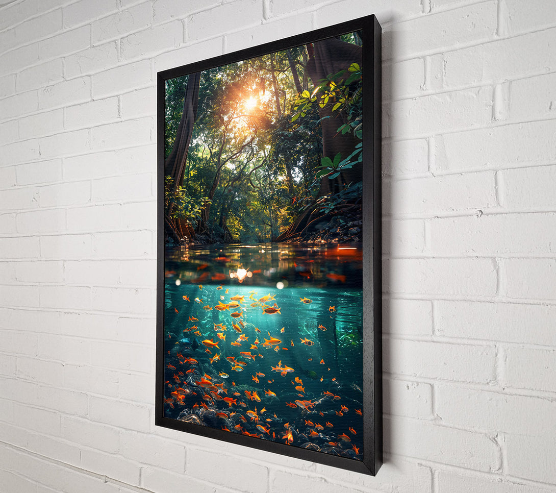  A Canvas Print of Golden Sunken Forest Canvas Wall Art