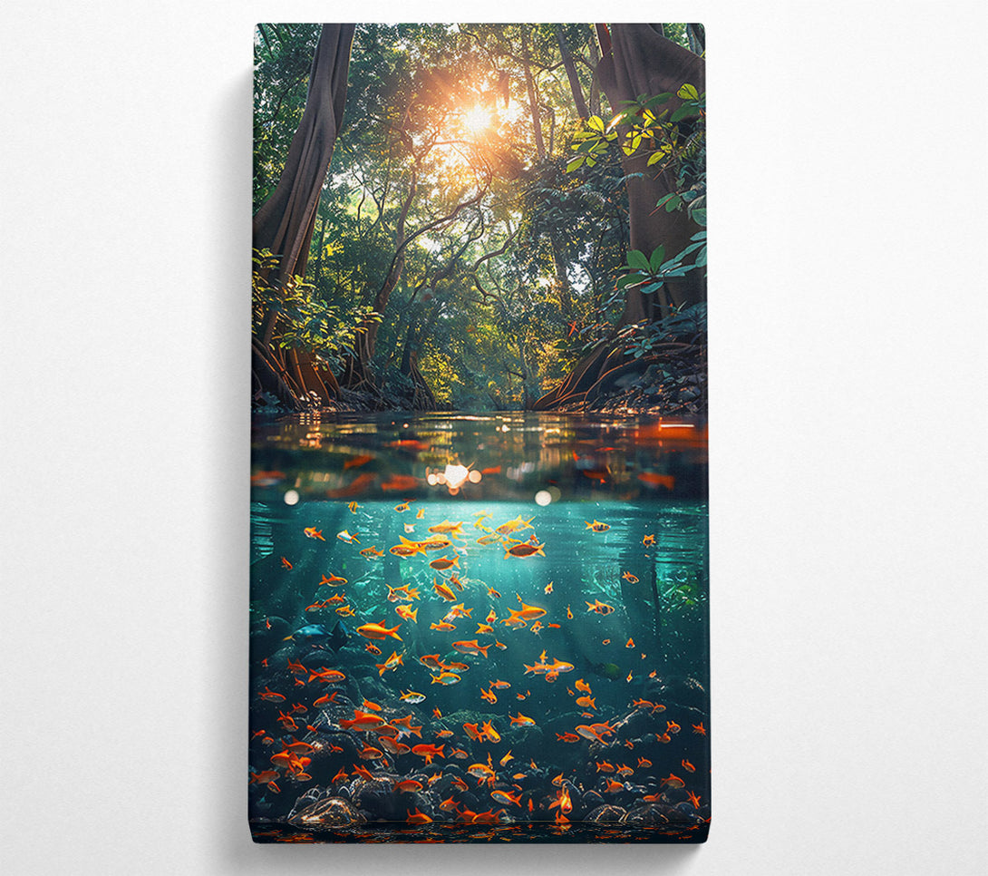  A Canvas Print of Golden Sunken Forest Canvas Wall Art