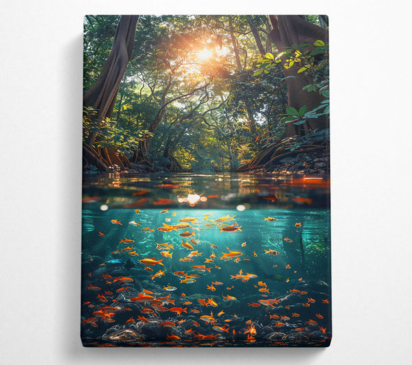  A Canvas Print of Golden Sunken Forest Canvas Wall Art