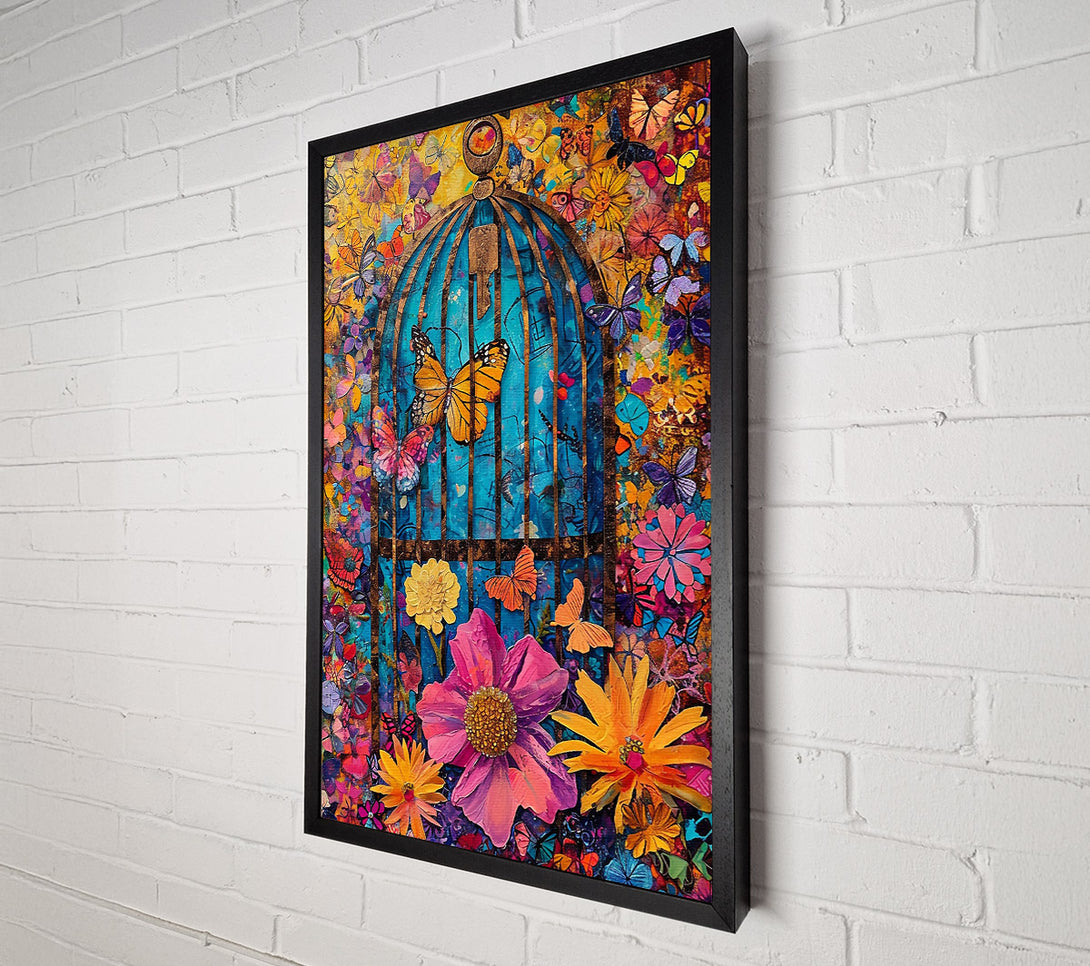  A Canvas Print of Blue Butterfly Cage Canvas Wall Art