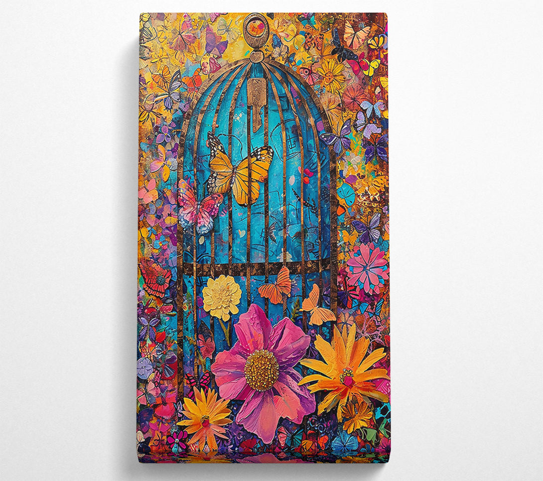  A Canvas Print of Blue Butterfly Cage Canvas Wall Art