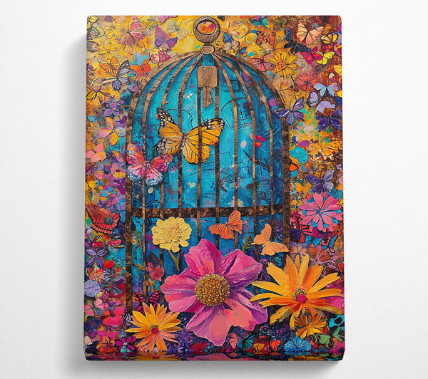  A Canvas Print of Blue Butterfly Cage Canvas Wall Art