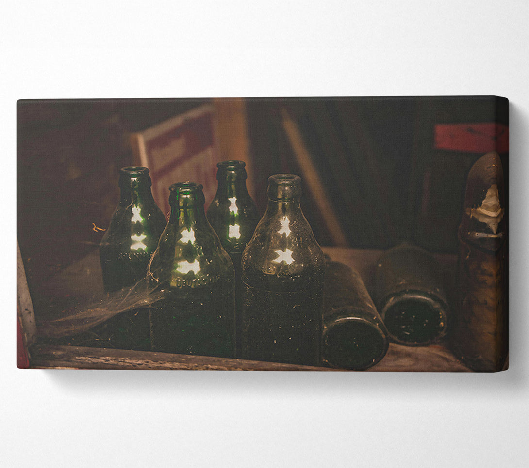  A Canvas Print of Dusty Green Bottles Canvas Art