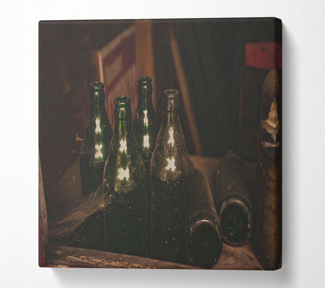  A Canvas Print of Dusty Green Bottles Canvas Art