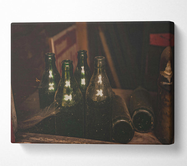 A Canvas Print of Dusty Green Bottles Canvas Art
