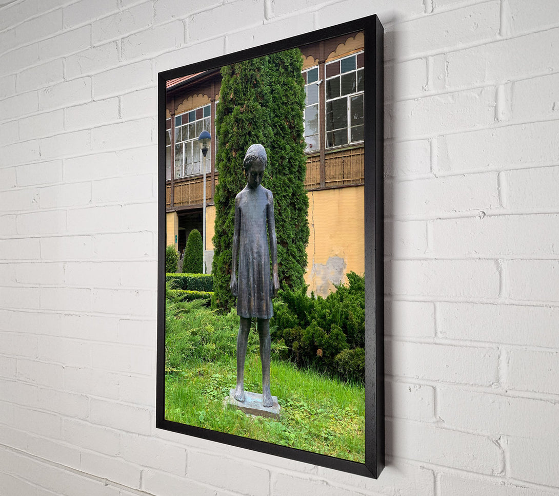  A Canvas Print of Bronze Girl In Green Canvas Print