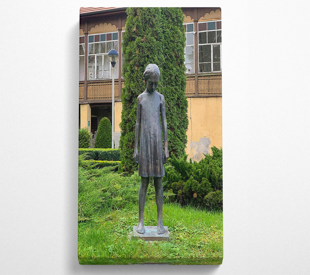  A Canvas Print of Bronze Girl In Green Canvas Print
