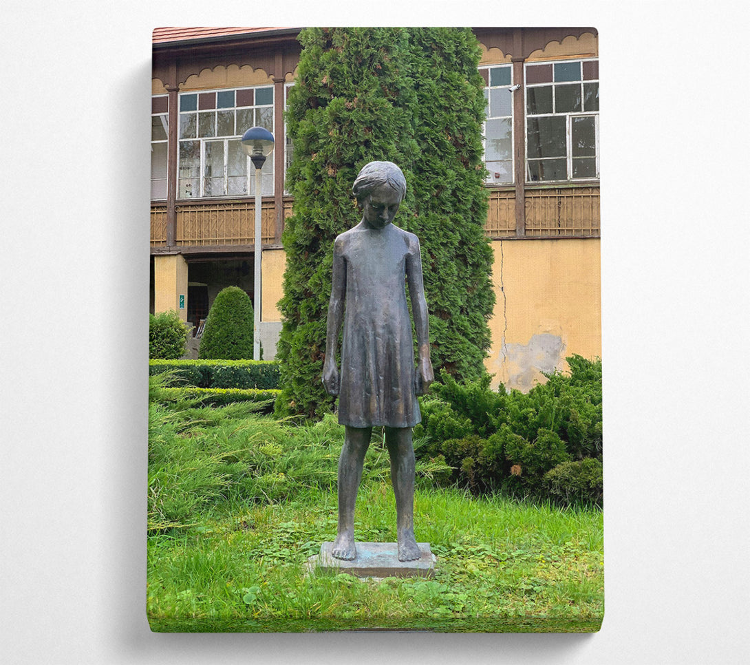  A Canvas Print of Bronze Girl In Green Canvas Print
