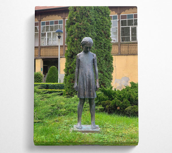 A Canvas Print of Bronze Girl In Green Canvas Print
