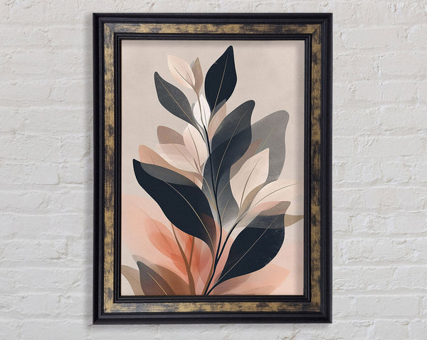 Watercolour Pastel Leaves Framed Print