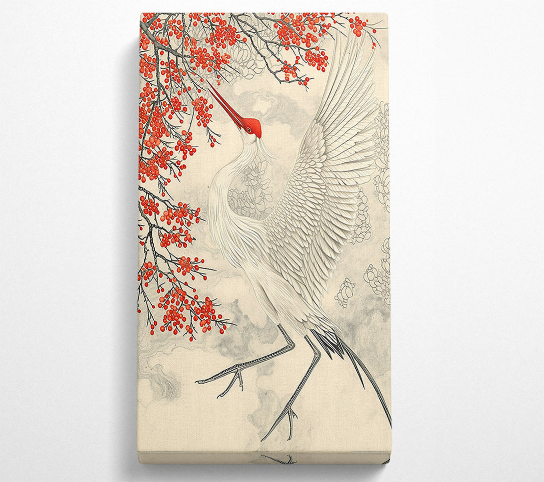  A Canvas Print of Crimson Crane Soaring Canvas Wall Art