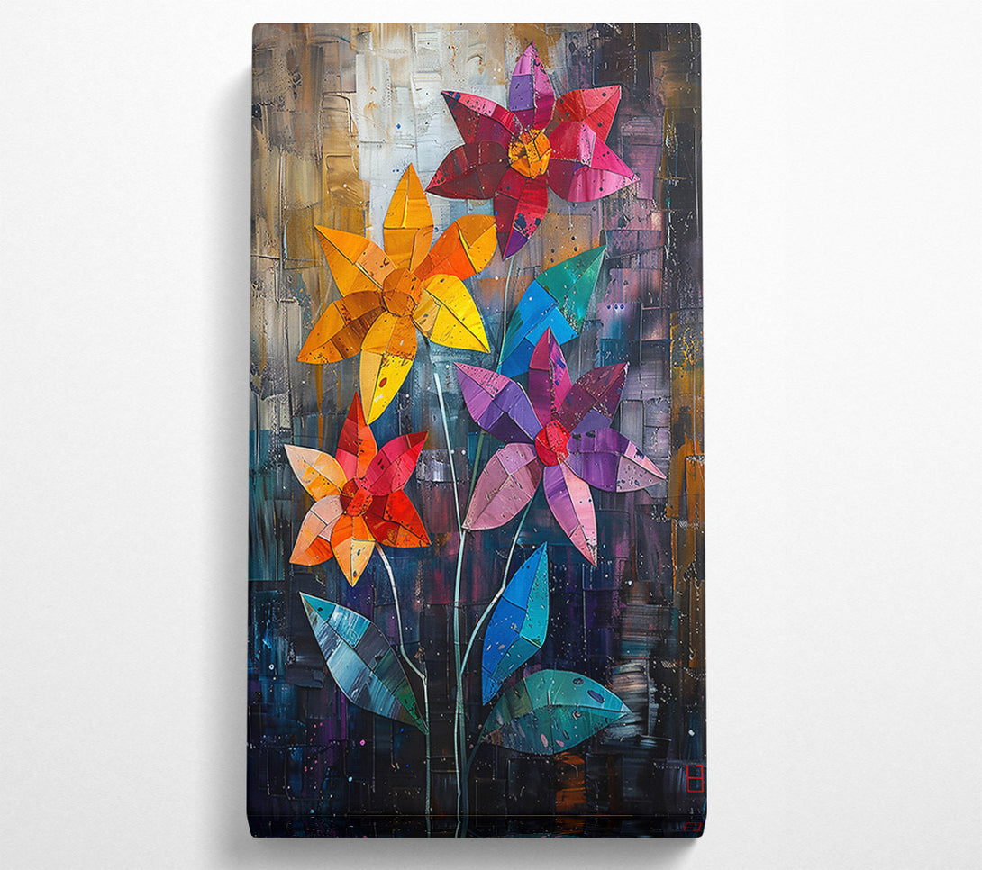  A Canvas Print of Crimson Floral Collage Canvas Wall Art