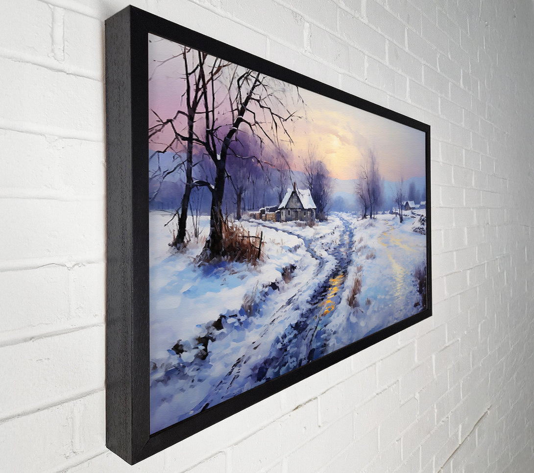  A Canvas Print of Golden Light Through Snow Canvas Art