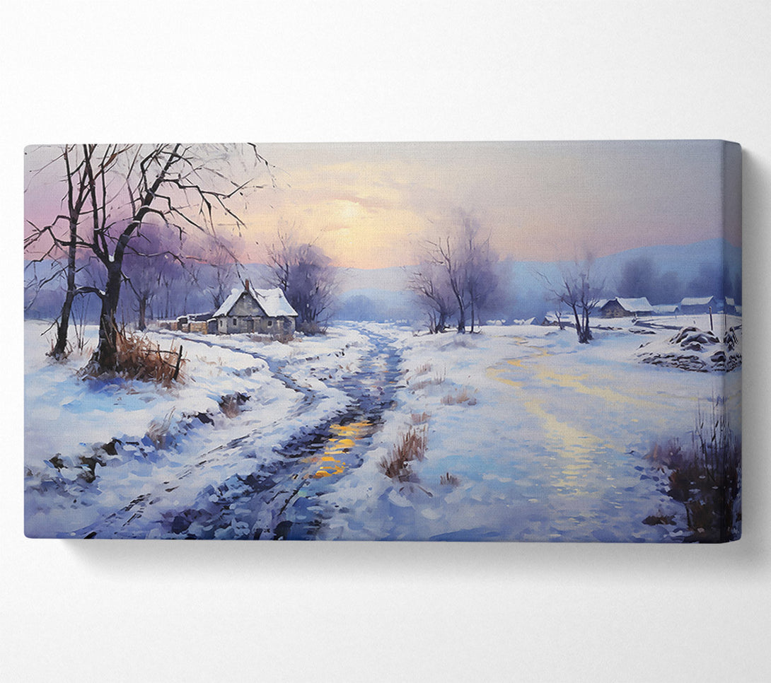  A Canvas Print of Golden Light Through Snow Canvas Art