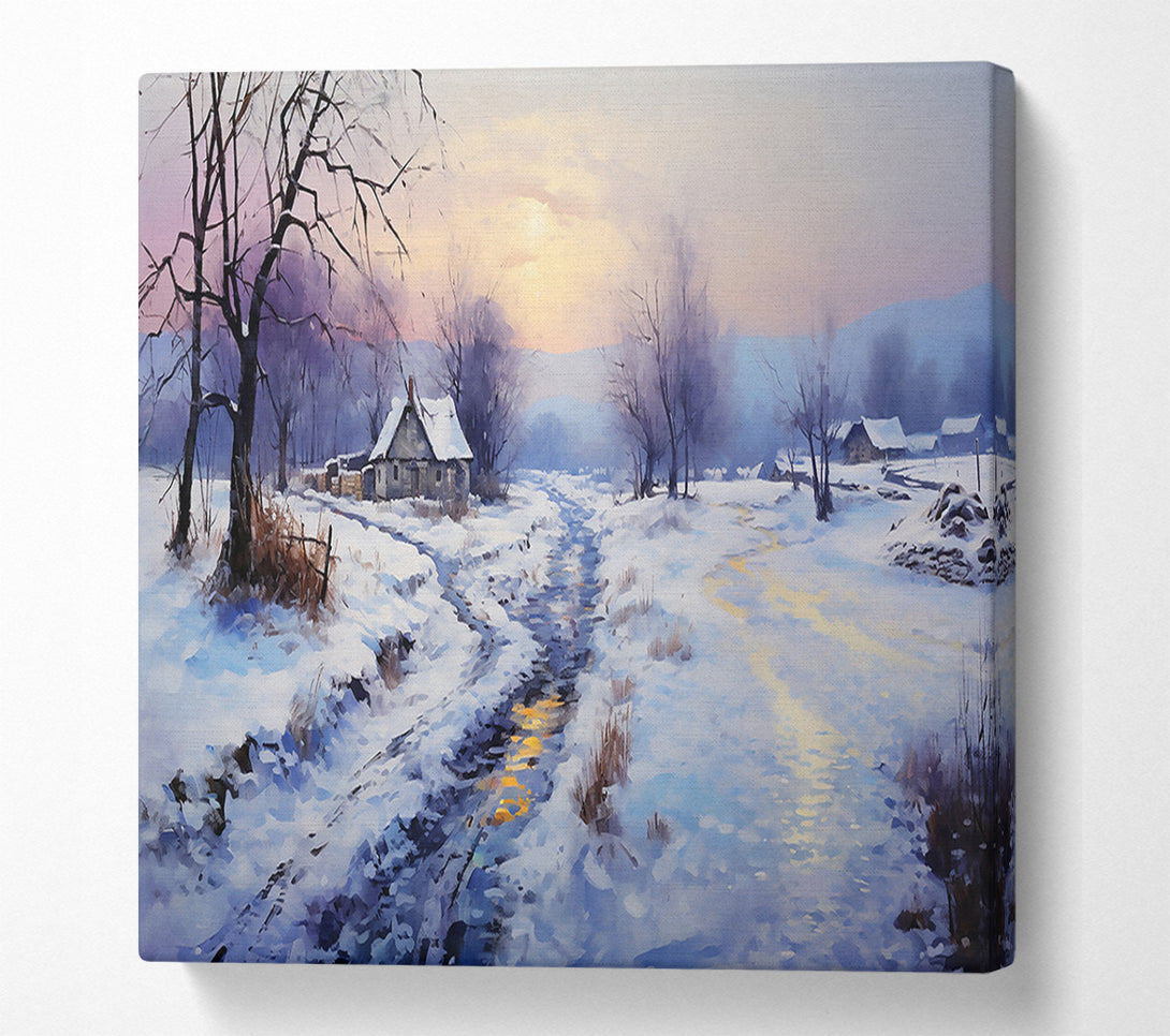  A Canvas Print of Golden Light Through Snow Canvas Art