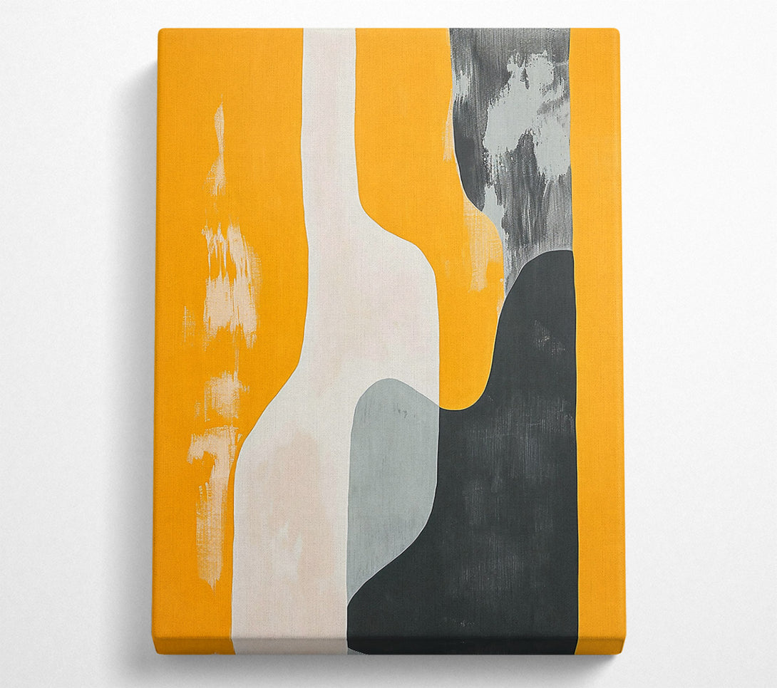  A Canvas Print of Golden Abstract Forms Canvas Wall Art