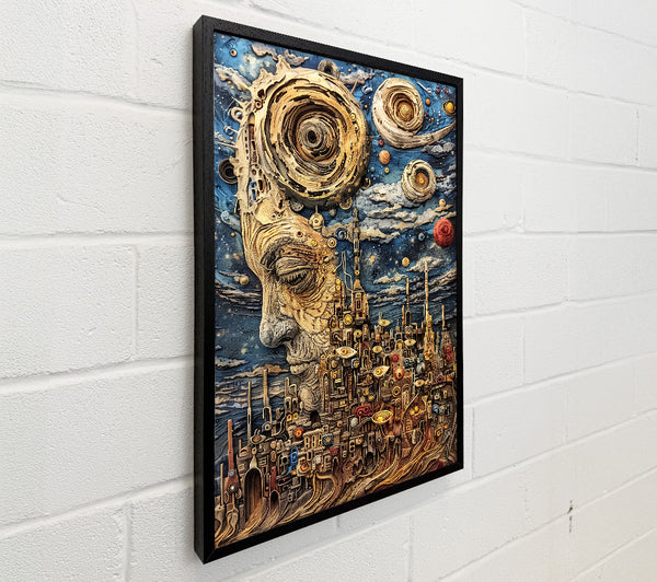 Golden Cosmic Cityscape