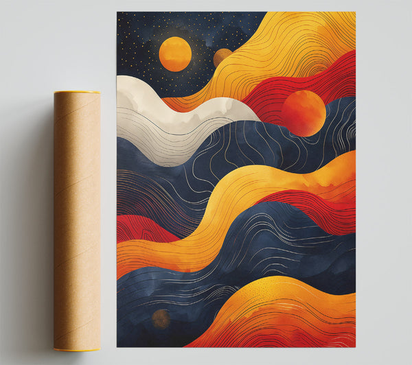 Golden Wavy Dreamscape