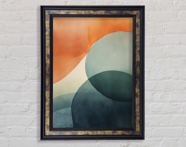 Waves And Circle Framed Print
