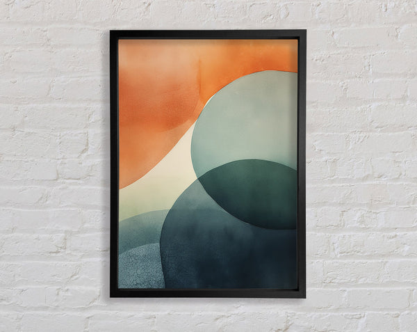 Waves And Circle Framed Print