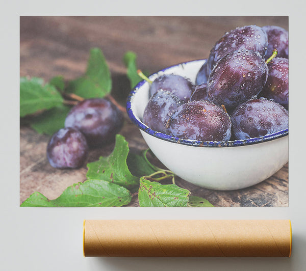 Indigo Plums In Bowl
