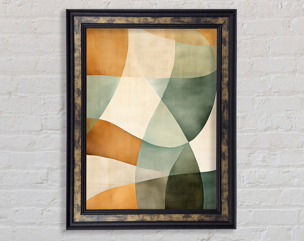Waves And Shapes Pastel Framed Print