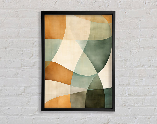 Waves And Shapes Pastel Framed Print