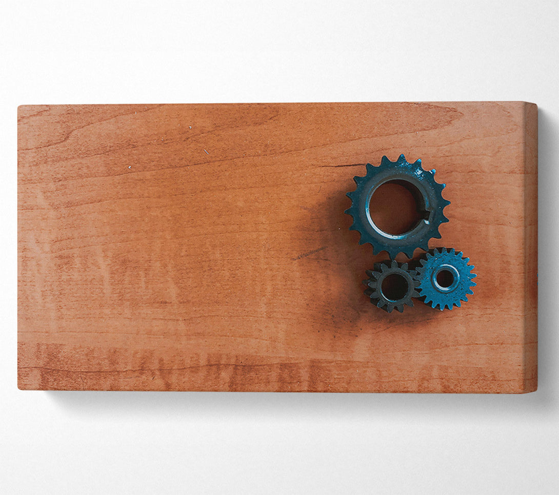  A Canvas Print of Brown Wooden Gears Canvas Art