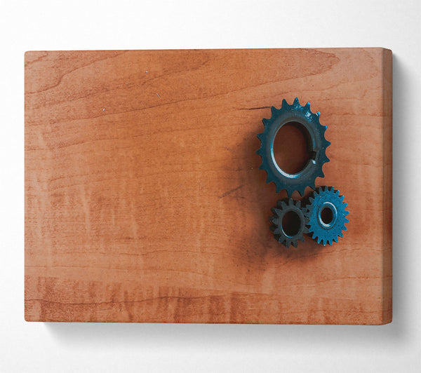 A Canvas Print of Brown Wooden Gears Canvas Art