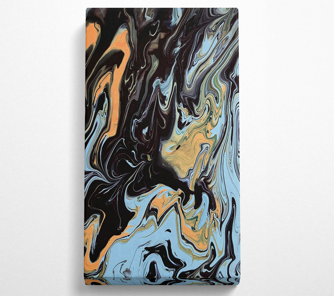 A Canvas Print of Azure Swirls Of Black Canvas Art