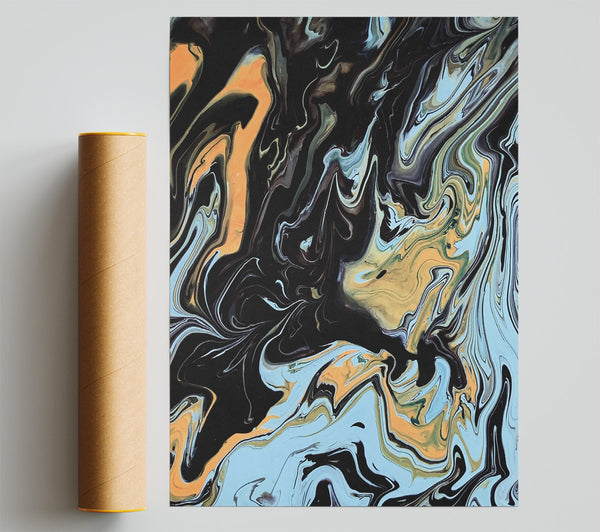 Azure Swirls Of Black