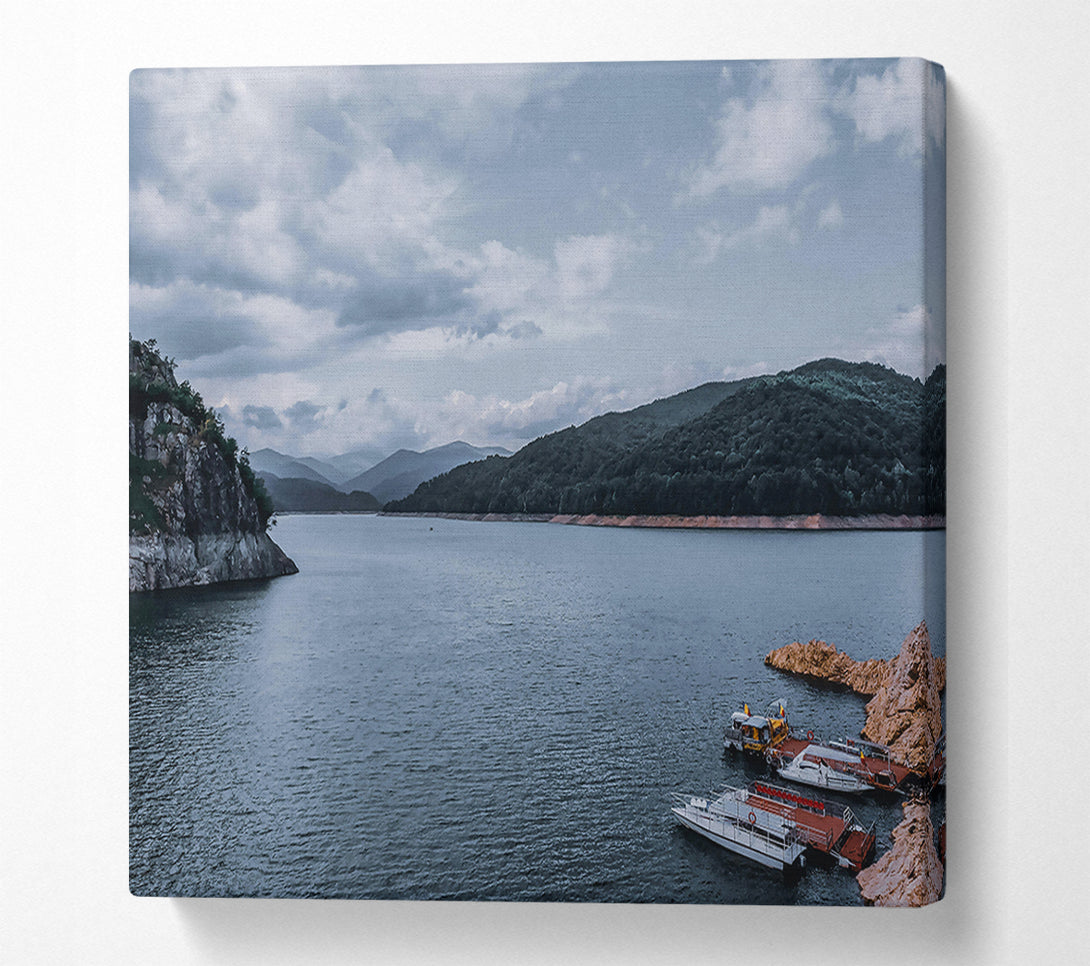  A Canvas Print of Azure Lake Serenity Canvas Art