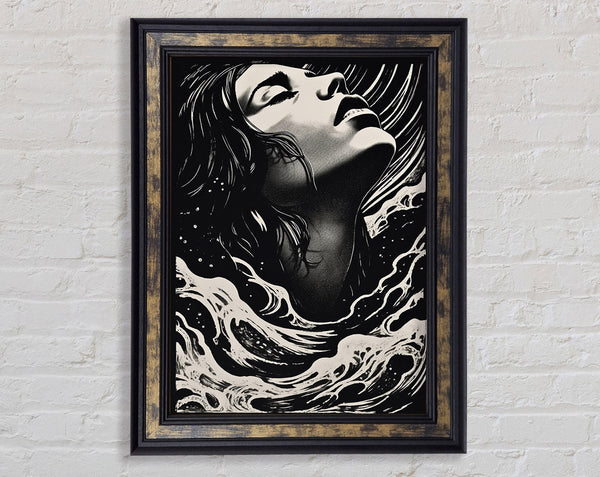 Waves Of A Woman Framed Print