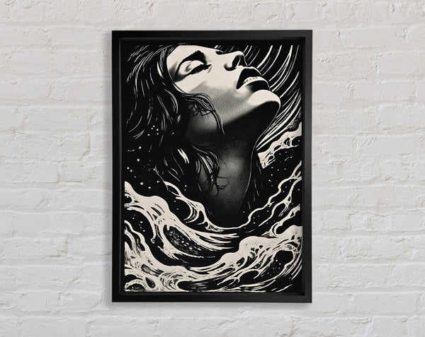 Waves Of A Woman Framed Print