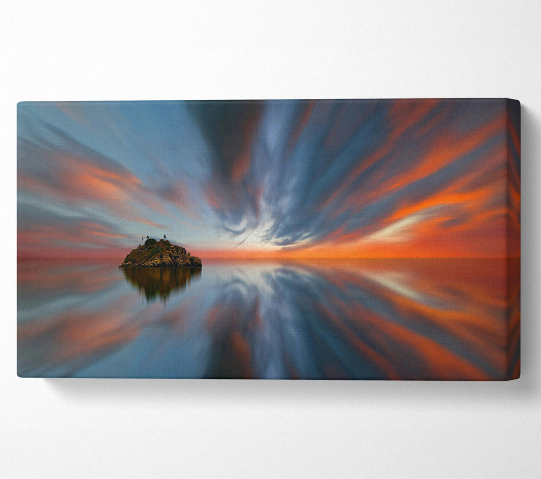  A Canvas Print of Orange Sky Reflection Canvas Print