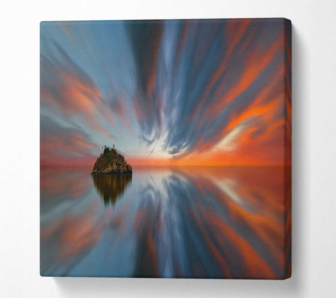  A Canvas Print of Orange Sky Reflection Canvas Print
