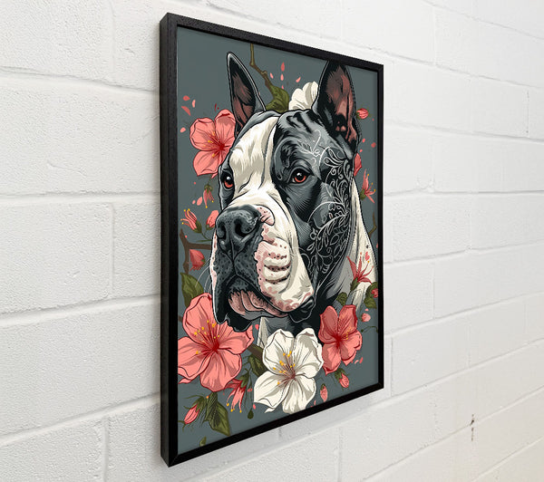 Black Dog And Blossoms