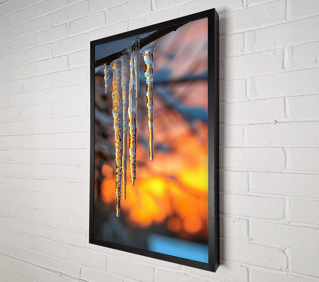  A Canvas Print of Orange Icicles Glow Canvas Wall Art