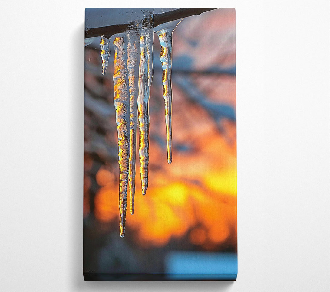  A Canvas Print of Orange Icicles Glow Canvas Wall Art