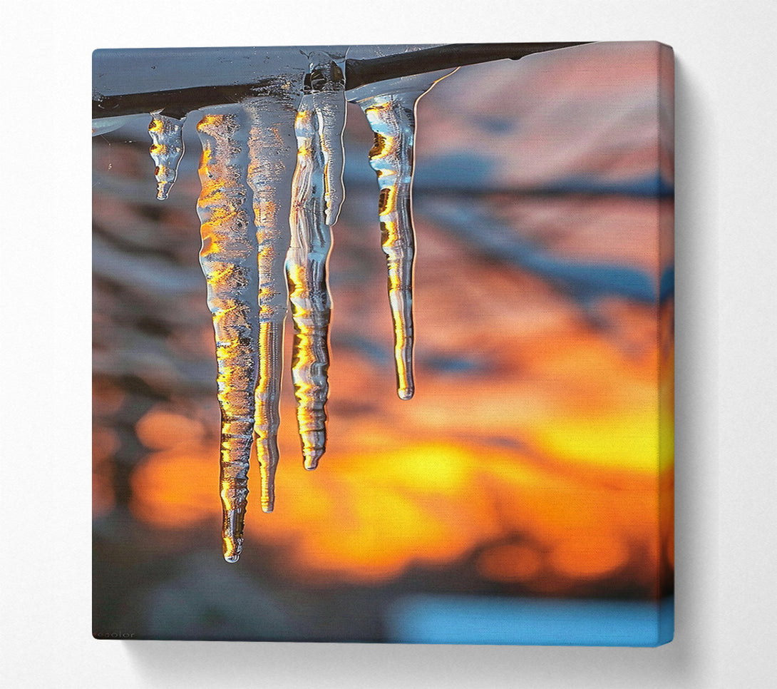  A Canvas Print of Orange Icicles Glow Canvas Wall Art