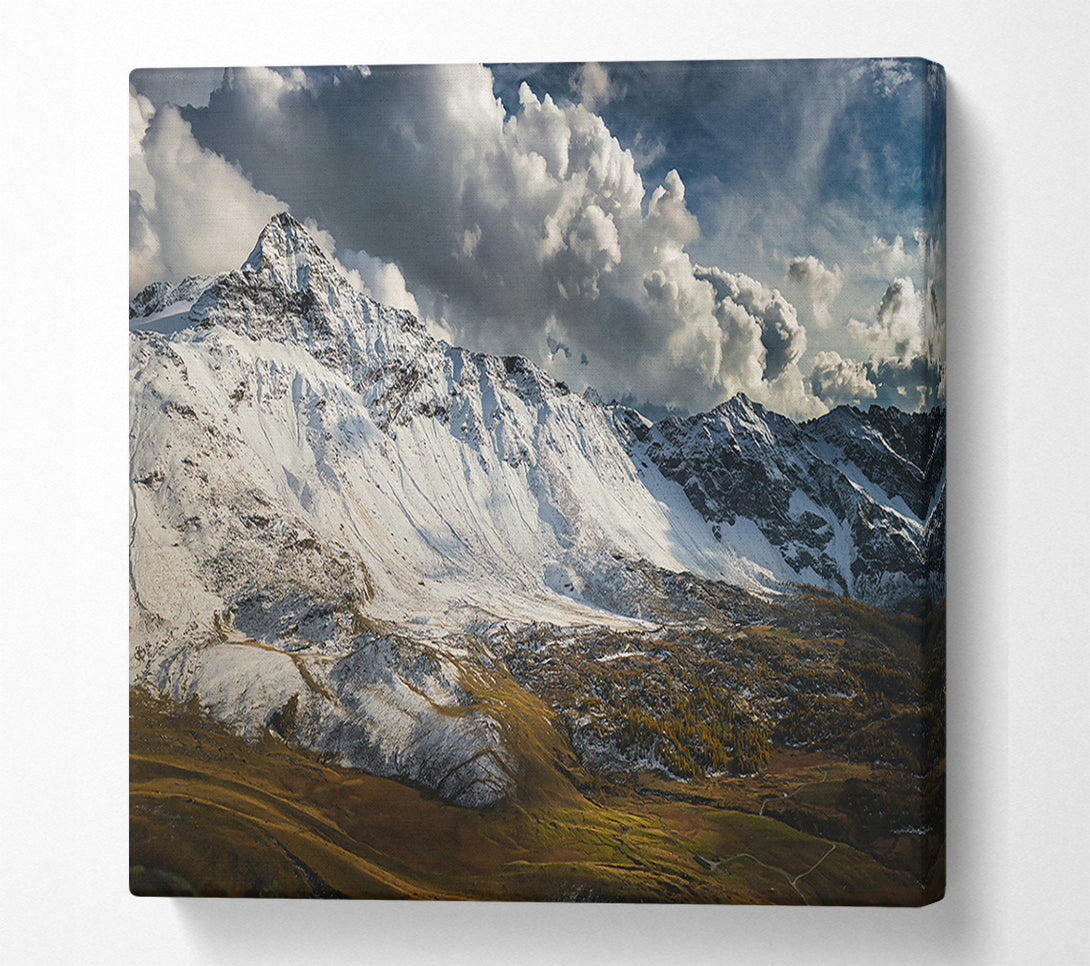  A Canvas Print of White Peaks And Clouds Canvas Wall Art