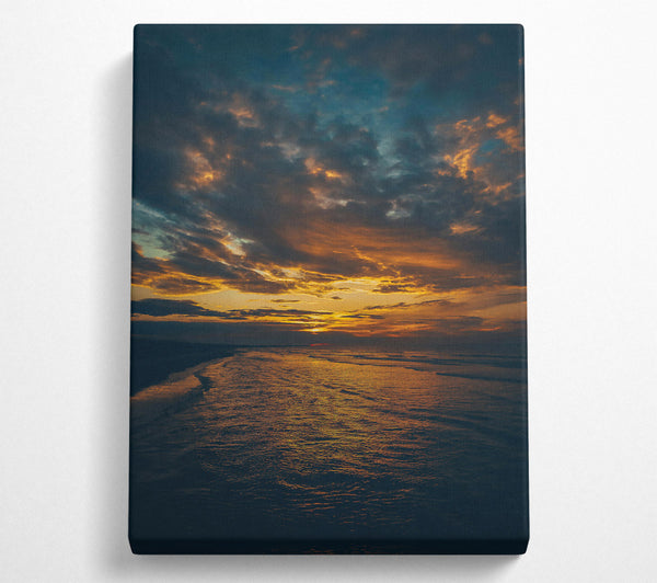  A Canvas Print of Golden Sky Reflection Canvas Print