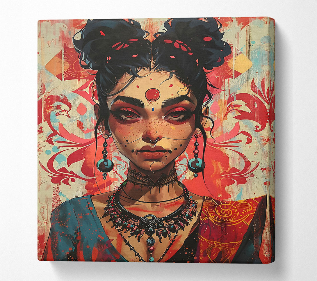  A Canvas Print of Crimson Adorned Beauty Canvas Art