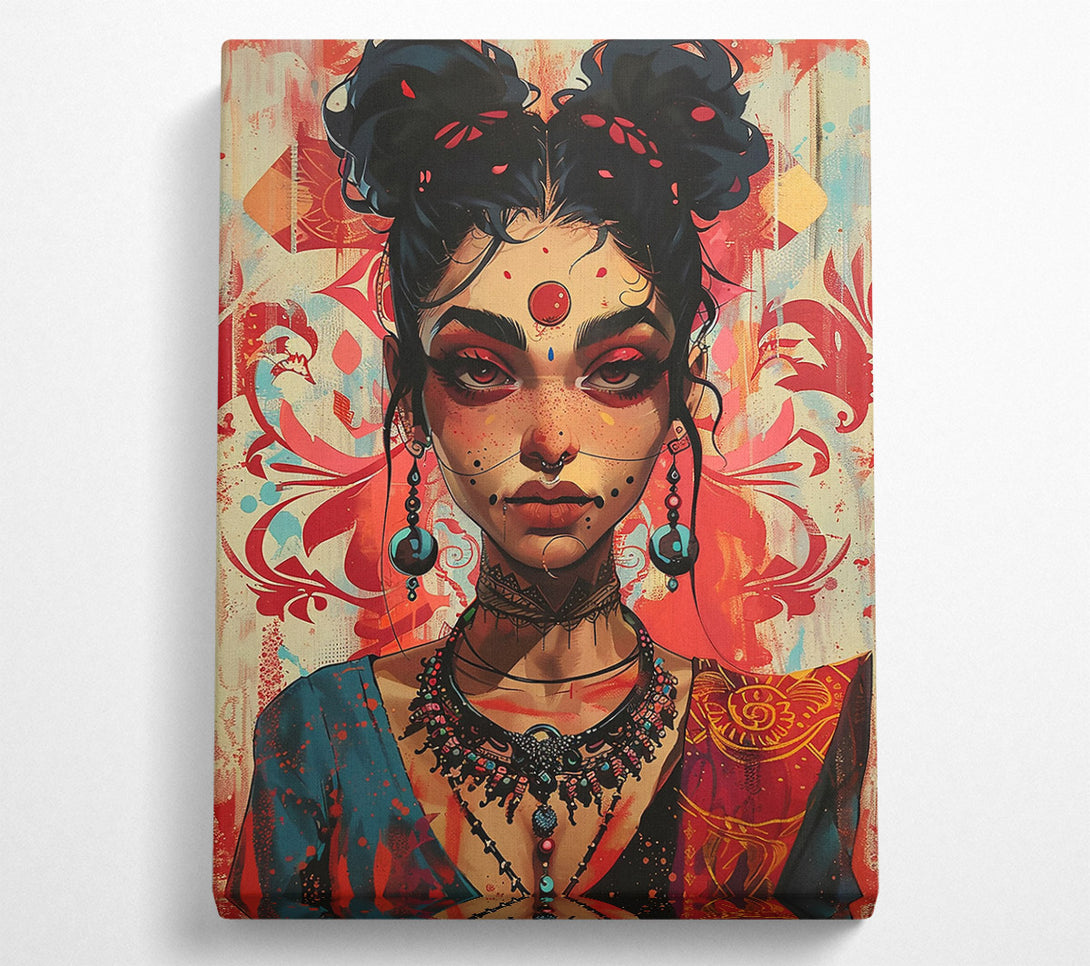  A Canvas Print of Crimson Adorned Beauty Canvas Art