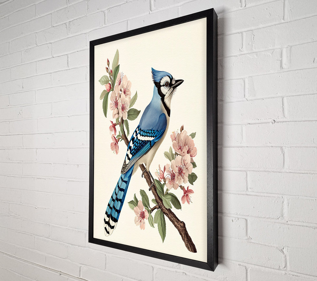  A Canvas Print of Blue Jay In Bloom Canvas Wall Art